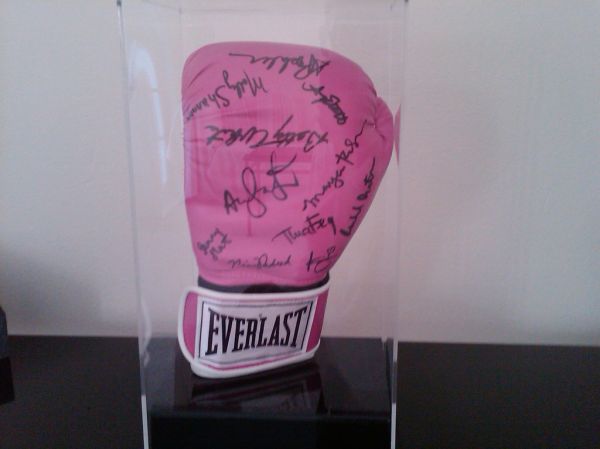 My Pink Boxing Glove Signed by Betty White and the Ladies of SNL