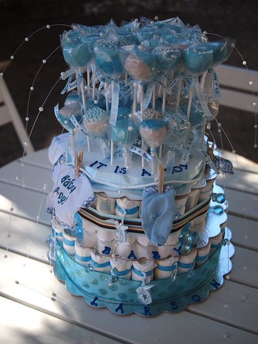 Cake Pop Diaper Cake for Baby boy