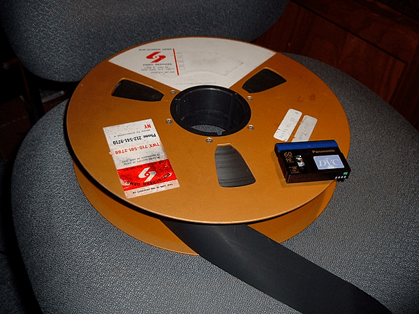 2-inch Quad Tape Reel with miniDV cassette