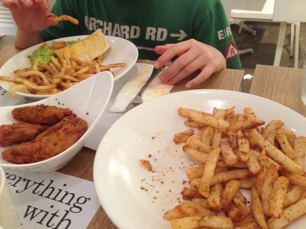 French fries and fried chicken wings, Everything with Fries, Holland Village, Singapore