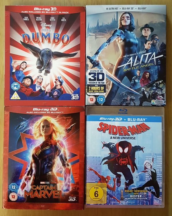 Latest 3D Blu-ray discs: Dumbo, Alita, Captain Marvel & Spiderman - Into the Spiderverse