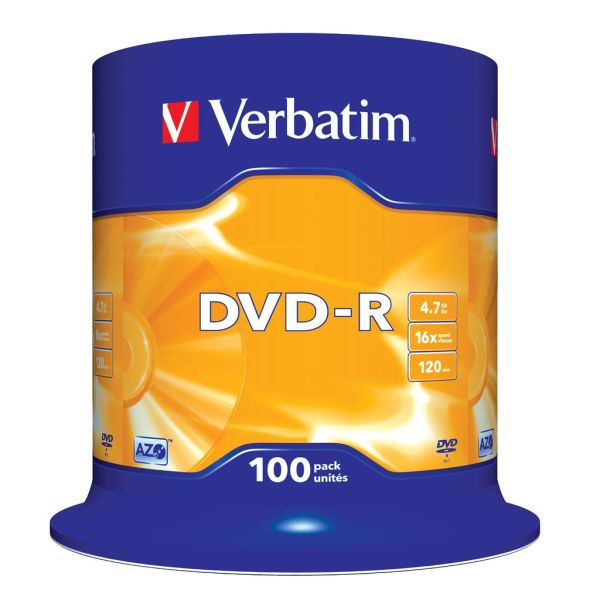 100 Blank DVD-R Discs