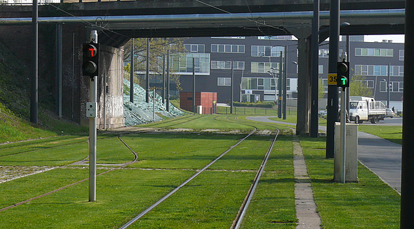 Tramway de Valenciennes - Signalisation du tiroir de Anzin HdV