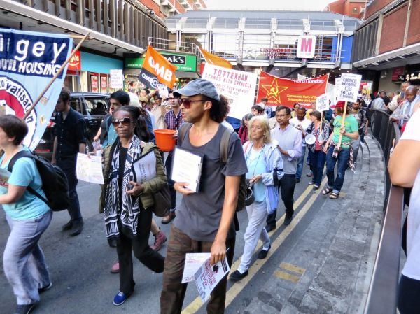 March against the HDV - passing Shopping City, High Road, Wood Green