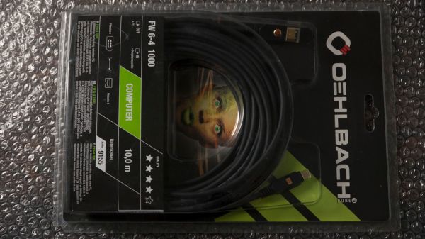 Oehlbach FW 6-4 1000 9155 10m Firewire Kabel Profi 6-4 FW Qualitätsstufe ****