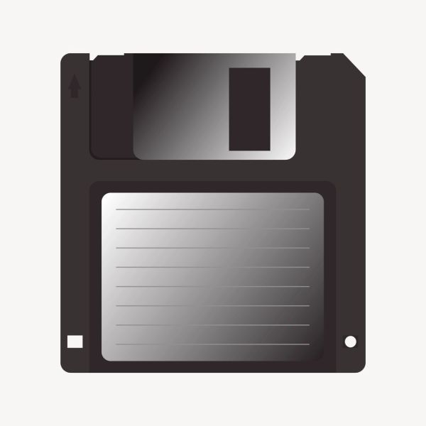 Floppy disk collage element vector