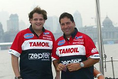 Principe Marcello a una gara di offshore per il team Tamoil-Zepter con Guido Cappellini