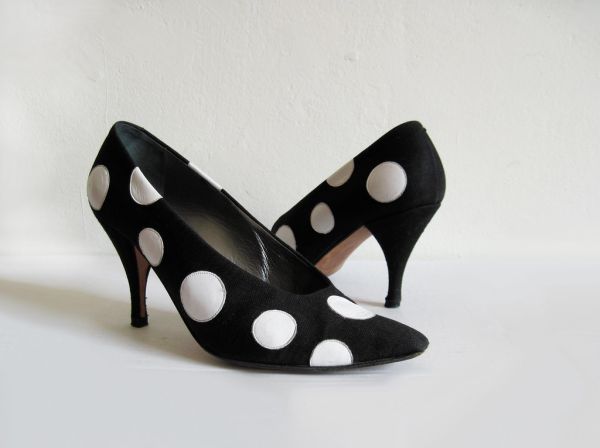 vintage 1980s BETTY BOOP Polka Dot Heels - sz 6.5 - 7