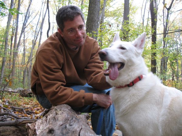 Enjoying the day with Maggie at Jockey Hollow
