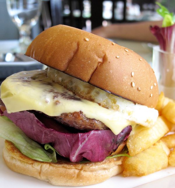 Cheeseburger and french fries