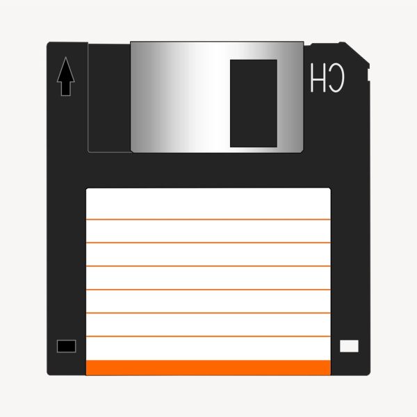 Floppy disk clipart, retro illustration