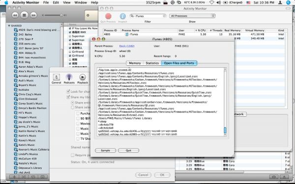 Who are connecting to my iTunes Music Library?