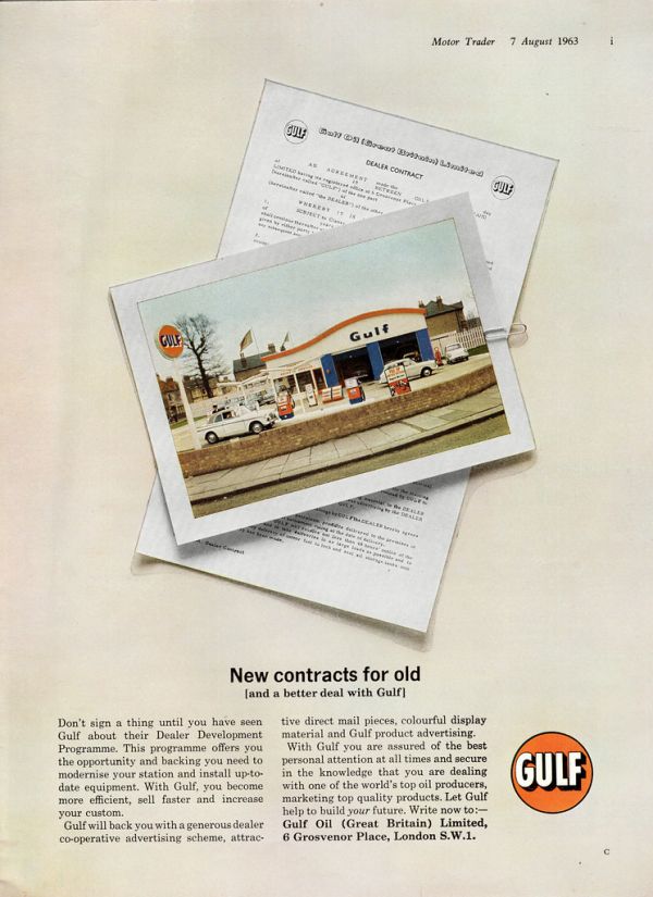Gulf Oil (GB) advert from Motor Trader, 7 August 1963