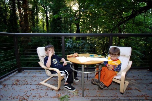 dinner outside on the back deck - turkey burgers and homemade french fries - _MG_5425