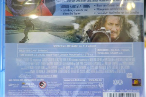 The Secret Life of Walter Mitty Blu-ray Disc