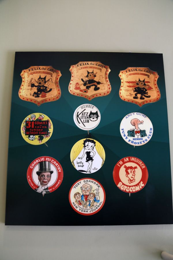 Felix the Cat, Katz Kitten Klub, Andy Gump, Charlie McCarthy, Betty Boop, Dagwood, Foxy Grandpa Membership Buttons
