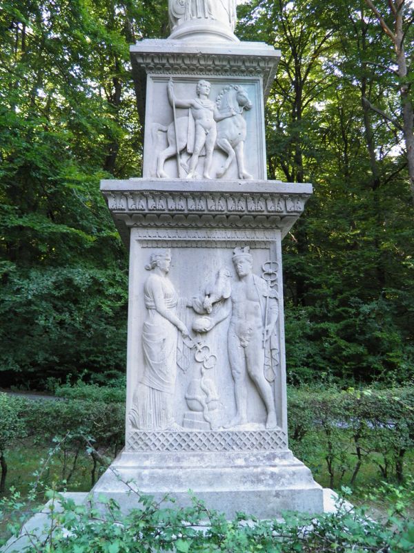 A reconstructed Column of Jupiter (Jupitersäule), Saalburg Roman Fort, Limes Germanicus, Germania (Germany)