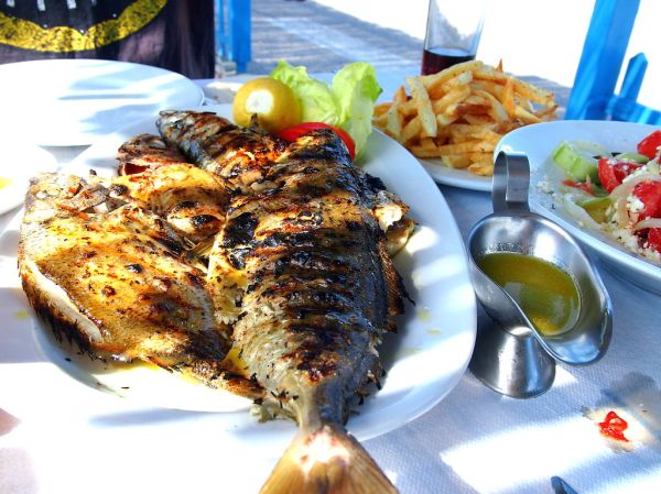 Fresh Fishes + Greek Salad + French Fries