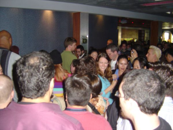 the crowd closes in on the Buffy/Angel/Firefly stars