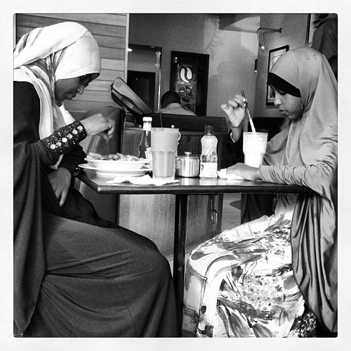 Somali women enjoy French fries and milkshakes at #JavaHouse Upper Hill #Nairobi Medical Center #somalia