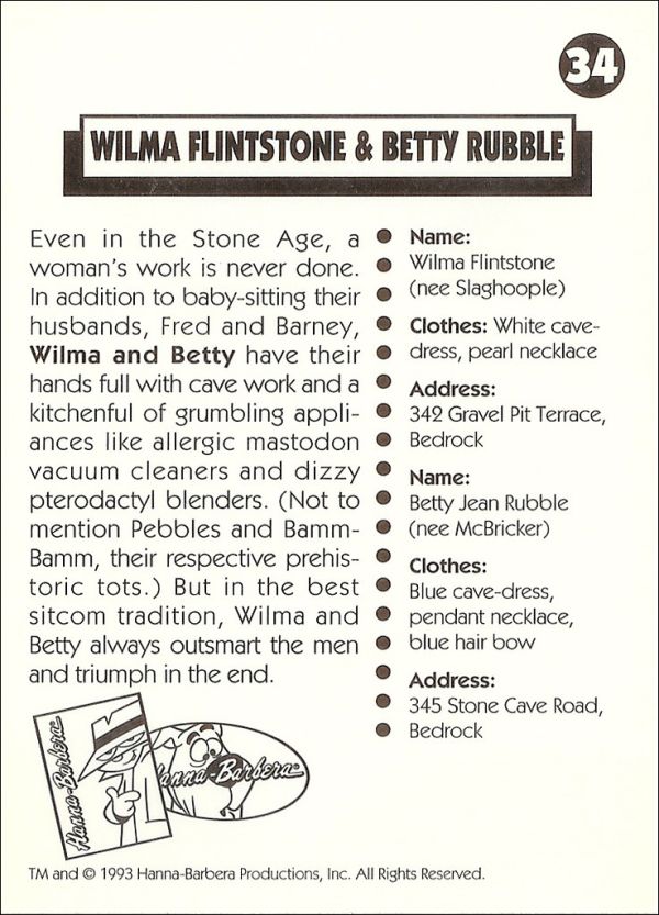34 B Wilma Flintstone & Betty Rubble