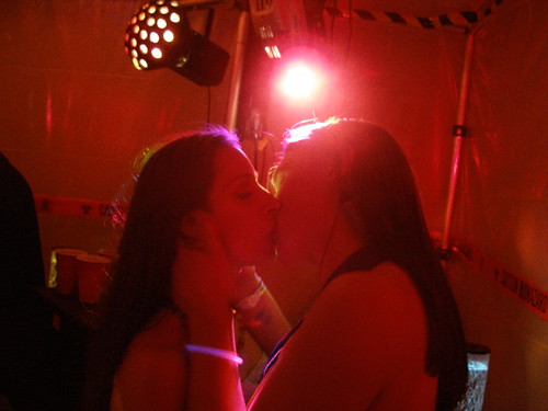 staged lesbian kiss