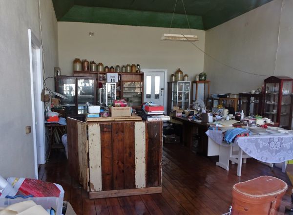 Sutherlands. The interior of Eudunda Farmers Cooperative first general store which opend in 1896. Store originally owned by Stephen Gale. Part of old counter shown in photo.