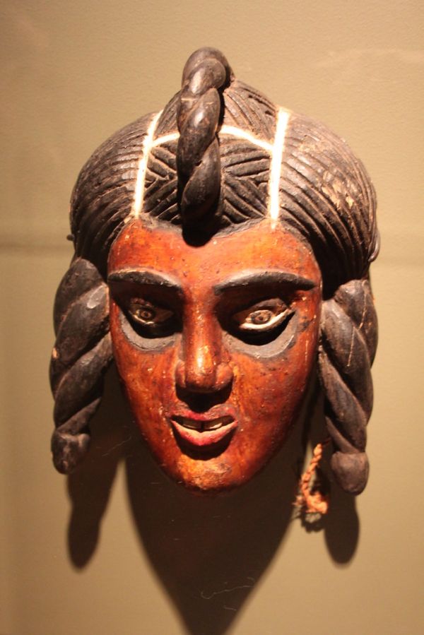 Female Face Mask, Mfon, Ekpo, Nigeria, Anang Ibibio, 20th, Wood, Fiber, Pigment