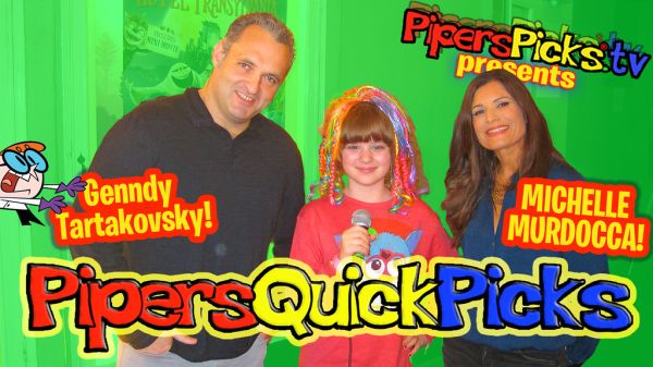 13-0127 Hotel Transylvania DVD & BluRay Release event-Piper interviewing Genndy Tartakovsky and Michelle Murdocca-green