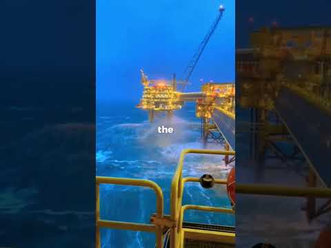 Massive storm hits offshore oil rig ⛈️🌊   #travel #miningaustralia #australia #fifo #money #jobs
