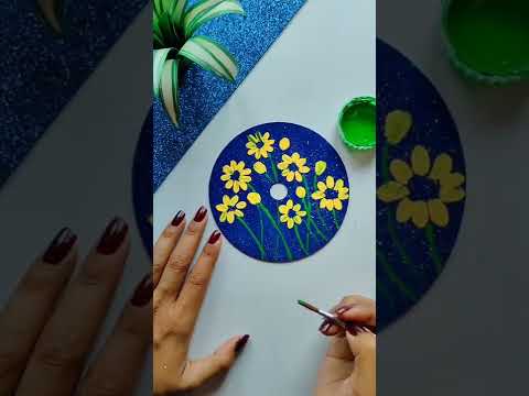 Blank CD craft idea || old cd craft idea || CD Painting
