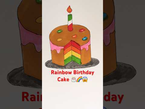 Tasty Rainbow Birthday Cake 🎂😱 #shorts #cake #diy #ytshots #drawing