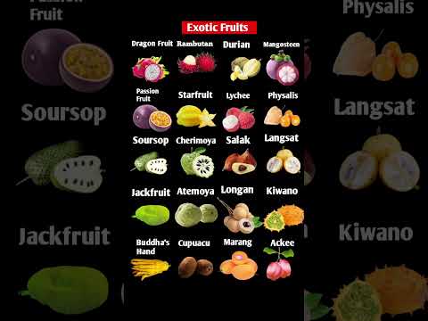 20 types of exotic fruits name | Exotic fruits name #short #youtubeshorts #shortvideo