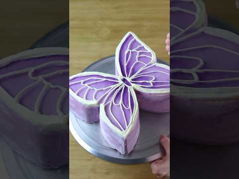 Making a Butterfly Cake! 💜 #dessert