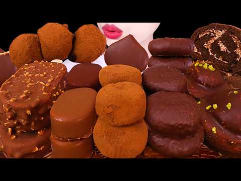 ASMR MUKBANG｜CHOCOLATE PARTY *ICE CREAM, MOCHI, CAKE, TICO 초콜릿파티 *아이스크림, 초코떡, 찰떡파이, 두바이 초콜릿, 케이크 먹방