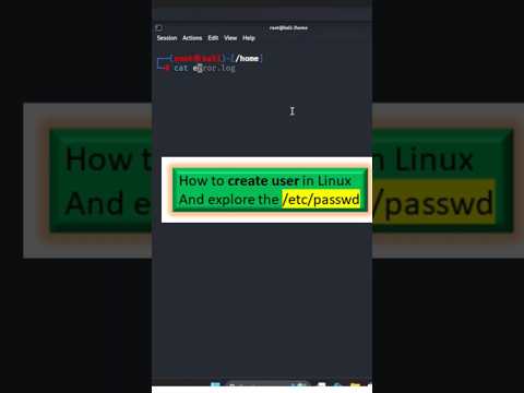 How to Create User in Linux + Explore /etc/passwd #linuxbasics #cloud #usermanagement #shorts