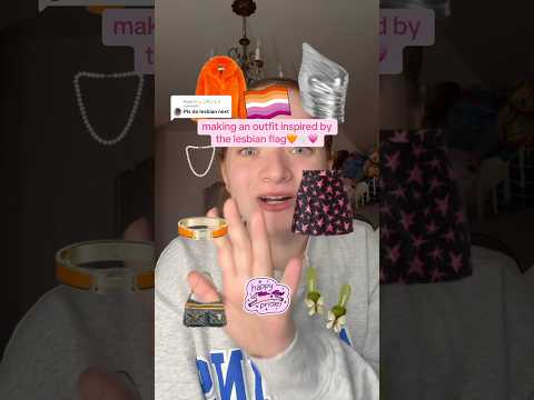 Making an Outfit for the LESBIAN FLAG🧡🤍💖 #lesbian #pride #pridemonth #youtubeshorts #shorts