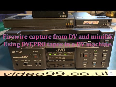 JVC BR-DV3000, miniDV &amp; DVCPRO tapes. Capture DV losslessly with Pinnacle Studio via Firewire.