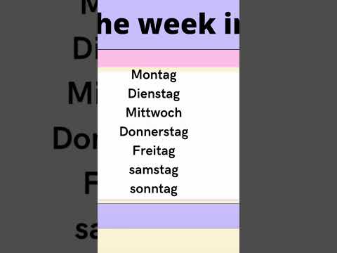 Learn German 20 seconds // Days of the week// wochentage