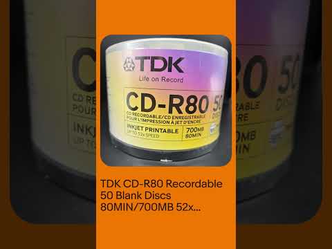 TDK CD-R80 Recordable 50 Blank Discs 80MIN/700MB 52x Multi-Speed Inkjet Printabl