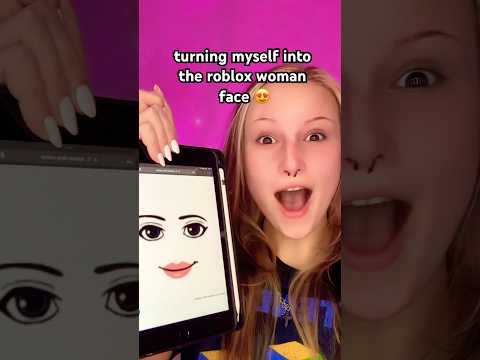 turning myself into the roblox woman face 😍 #roblox #makeuptutorial #makeup #lifehack