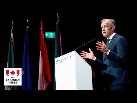 Prime Minister Mark Carney speaks at civic reception in County Mayo
