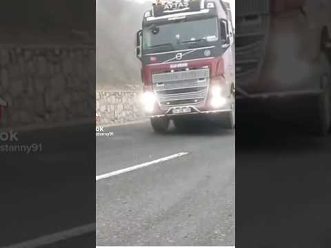 Wow He's pulling so hard his truck is doing a wheelie lol #trucks #volvotrucks