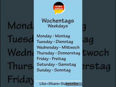 Weekdays in German | Wochentag | Learn German