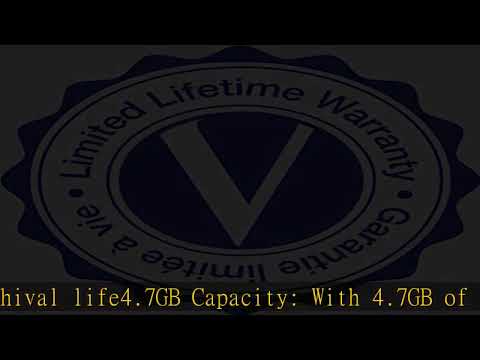 Verbatim DVD-R Blank Discs AZO Dye 4.7GB 16X Recordable Disc - 100 Pack Spindle