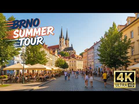 Brno Walking Tour Czech Republic | Summer in Moravia | 4K UHD