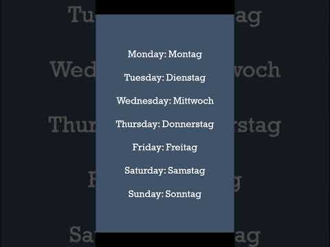 Days of the week in German