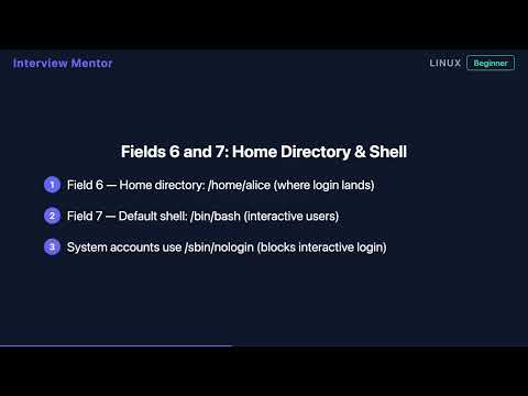 What's in /etc/passwd? Linux Interview Answer